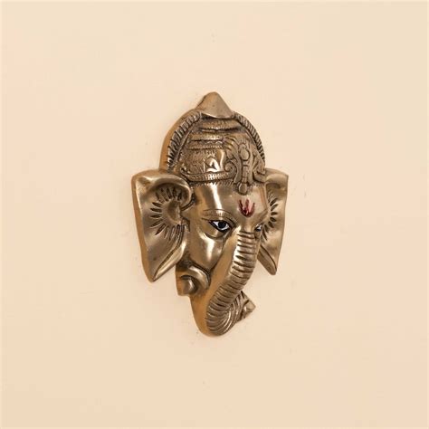 Brass Ganesha Face Wall Hanging - 7 Inch - Darbar Craft