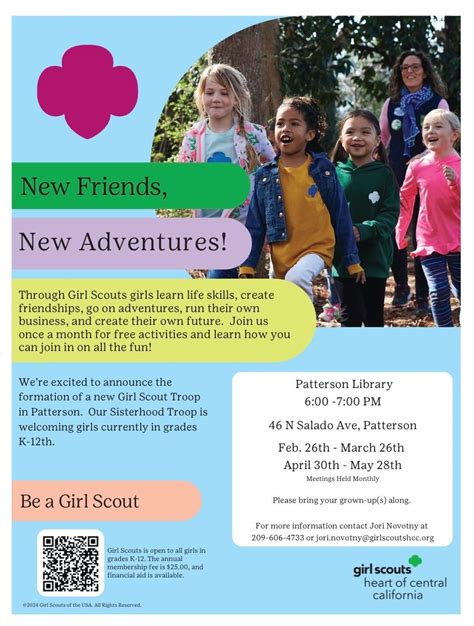 Patterson Girl Scouts Sisterhood Troop Meeting - Girls in grades K-12 ...