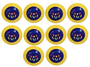 Buy Caffeine Ceramic Handmade Yellow Tulip Soup Plates 9 inch (10 Pc ...