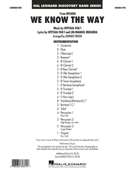 We Know the Way (from Moana) (arr. Johnnie Vinson) by Opetaia Foa'i ...