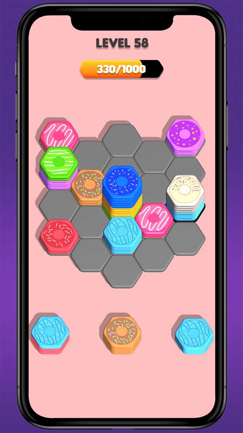 Hexa Sort Donut Stack Puzzle: Hexa Donut Sort Merge Master - Hexa Color ...