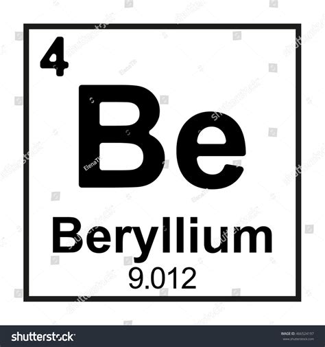 Periodic Table Element Beryllium Stock Vector 466524197 - Shutterstock