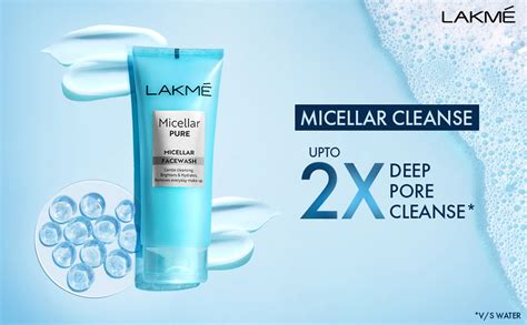 Lakme Micellar Pure Micellar Face Wash 100 gm | Gentle Cleansing ...