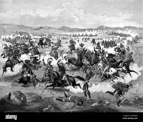 Battle of greasy grass Black and White Stock Photos & Images - Alamy