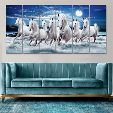The Castle Decor-7 horse running vaastu painting frame painting Set of ...