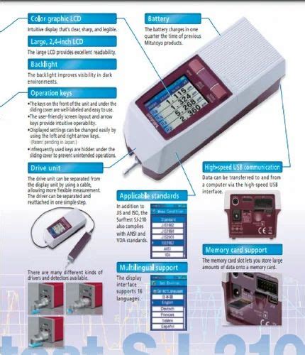 Surface Roughness Tester - Mitutoyo Surface Roughness Tester SJ210 from ...