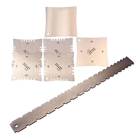 BNF® Stainless Steel Fretboard Ruler With 6Pcs Radius Gauges Measuring ...