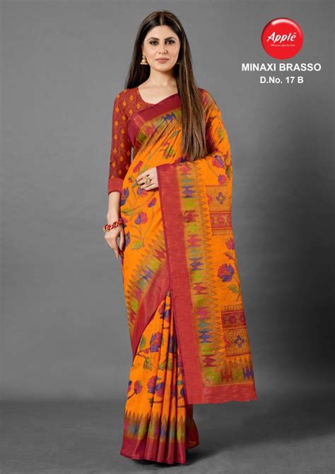 Apple Minaxi Brasso 17 Cotton Fancy Brasso Saree Collection