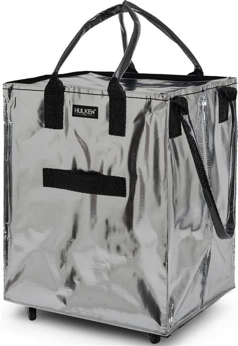 Amazon.com - HULKEN - (Large, Silver) Reusable Grocery Bag On Wheels ...