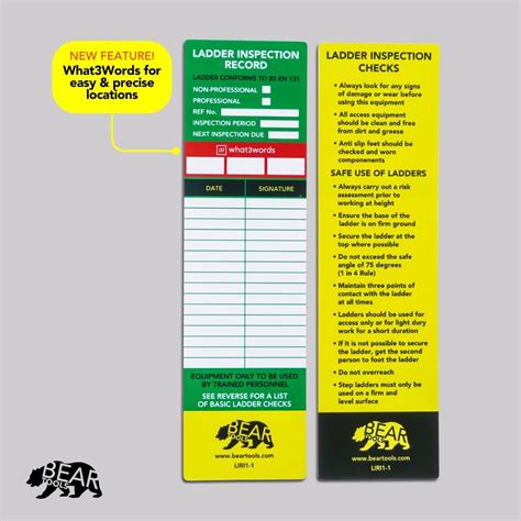 BearTOOLS Ladder Inspection Record Kit, Includes India | Ubuy