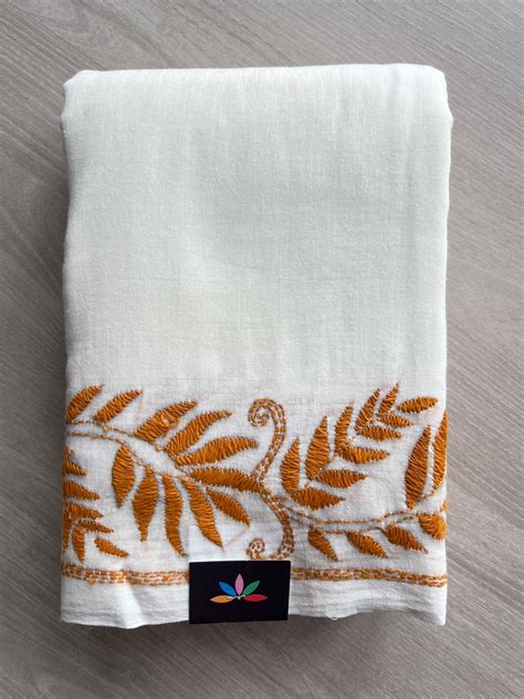 Kantha Stitch Cotton Saree - 26703 – FABK