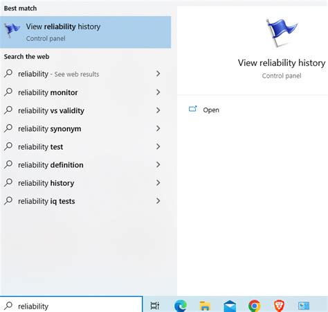 Image result for How to View Reliability History