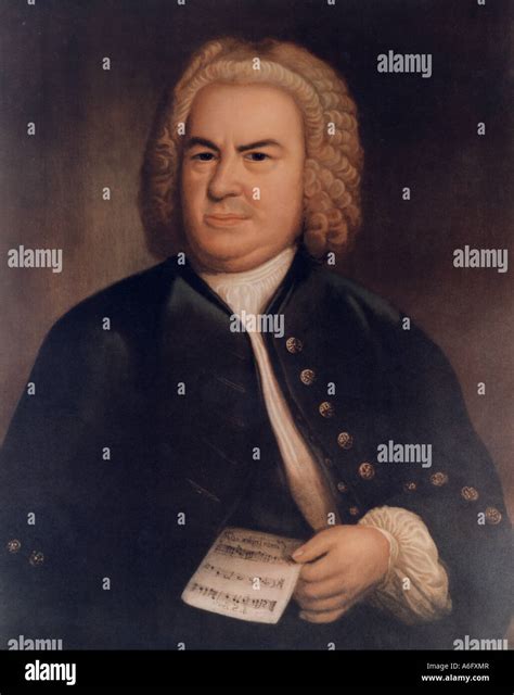 JOHANN SEBASTIAN BACH German composer 1685 to 1750. Print of portrait ...