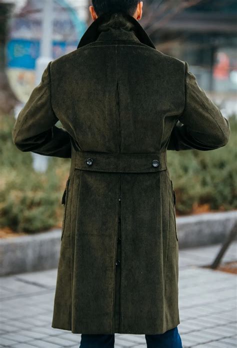 DHgate.com:Mens Corduroy Winter Jacket, Army Green Fashion Overcoat ...