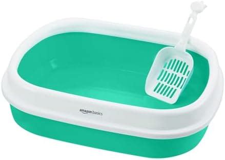 Buy Amazon Basics Cat Litter Box Tray with Free Scooper | Semi Closed ...