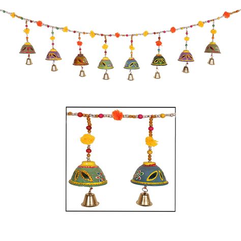 Buy Kuber Industries Rajasthani Traditional Door Hanging 8 Bells ...