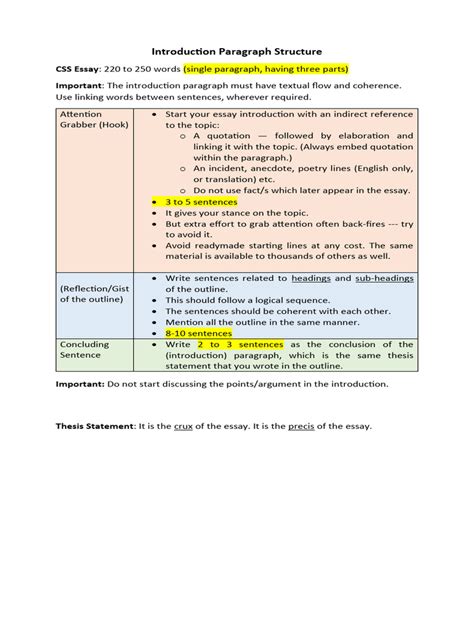 Image result for Introduction Paragraph Structure