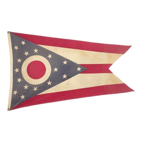 Vintage Faded Cotton State Flag of Ohio | Chairish