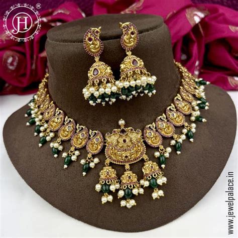 Latest Gold Plated Elegant South Indian Temple Design Bridal Jewellery ...