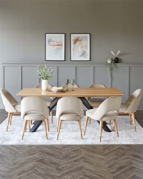 Atlanta 8-Seater Dining Table in Light Oak Veneer by Danetti | 8 seater ...