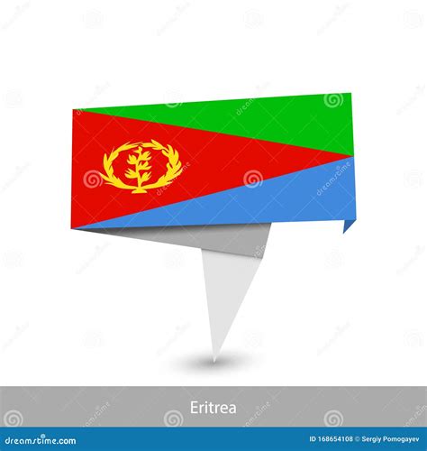Eritrea Country Flag. Folded Ribbon Banner Flag Stock Vector ...
