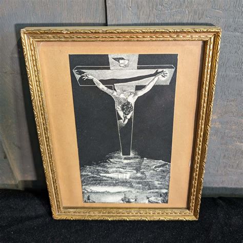 Simple Black & White Etching based on Dali's Crucifixion