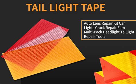 Amazon.com: Tail Light Tape,Red Orange Lens Tail Light Tape Auto Lens ...