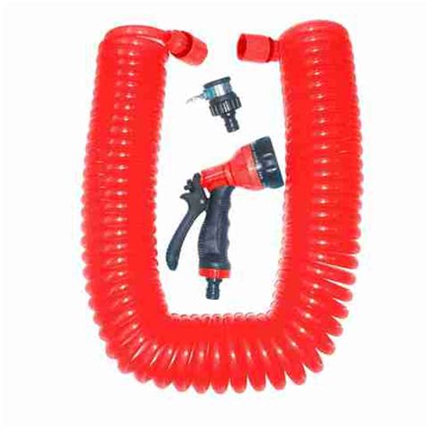 Pepper Agro Car Wash Garden Tools Water Coil Hose Set (50 feet, Red ...