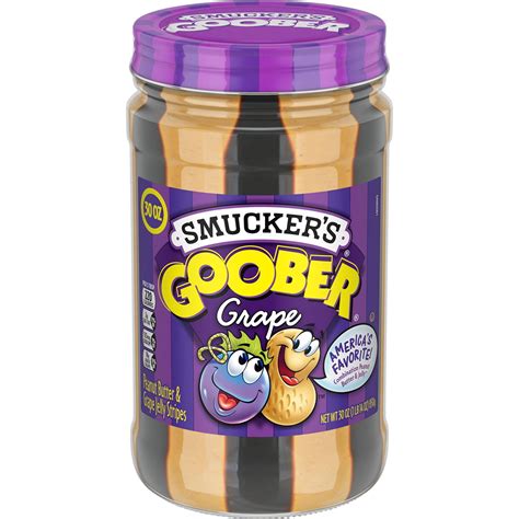Smucker's Goober Peanut Butter and Grape Jelly Stripes Jar, 30 oz ...