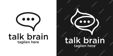 Premium Vector | Talk and brain logo design line icon vector illustration