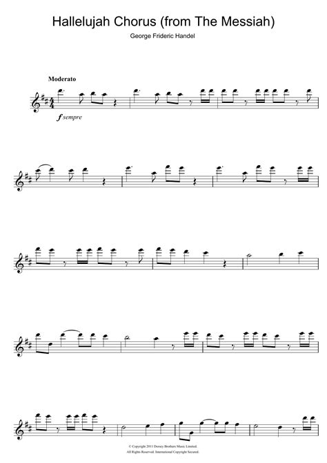 George Frideric Handel "Hallelujah Chorus" Sheet Music for Recorder ...