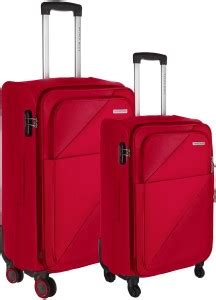 NASHER MILES Texas soft-sided Polyester Luggage Set of 2 Red Trolley ...