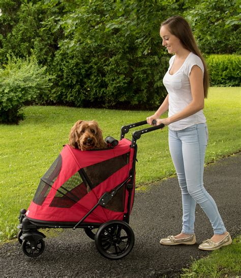 Amazon.com : Pet Gear NO-ZIP Stroller, Push Button Zipperless Dual ...