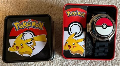 Buy Pokemon Pikachu Quartz Watch w/ Pokeball Cover (NIB) - Black Band ...
