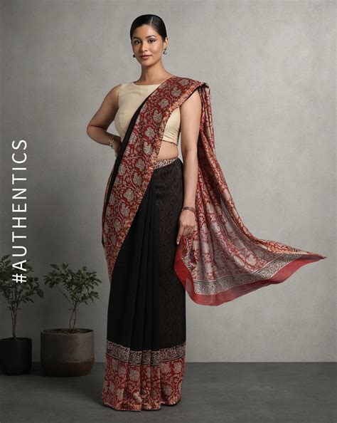 Floral Red Chanderi Saree – Amaara Official Website