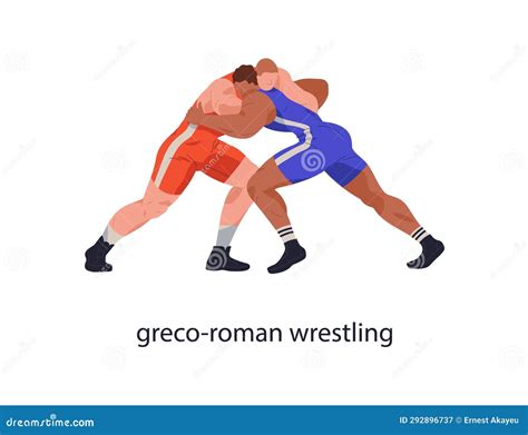 Greco-Roman Wrestling. Wrestlers Fighting, Competing. Sport Fighters in ...