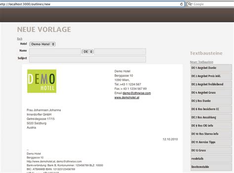 Mehrspachige Hotel E-Mail Vorlagen und Textbausteine