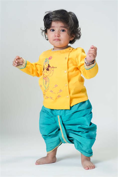 Baby Boy Krishna Dhoti Set-Yellow – Tiber Taber Kids