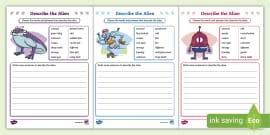 Describe the Monster Worksheet | KS1 English