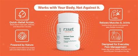 Buy R3SET Natural Pain Relief Tablets | 100% Natural Ingredients for ...