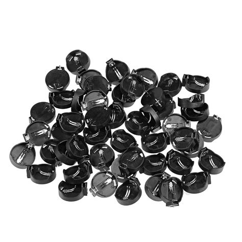 uxcell 50 Pcs BS-2032-1 Horizontal Coin Button Battery Holder Black ...