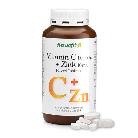 Vitamin C-1,000 mg + Zinc Retard Tablets » Order online now | Herbafit