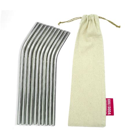 Stainless Steel Bent Drinking Straws - Set of 10 | Drinking Straws ...