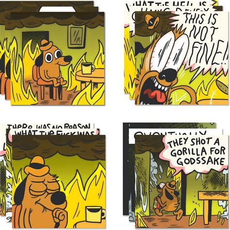 Amazon.com - This is fine - Dog Fire Meme Sticker - Sticker Graphic ...