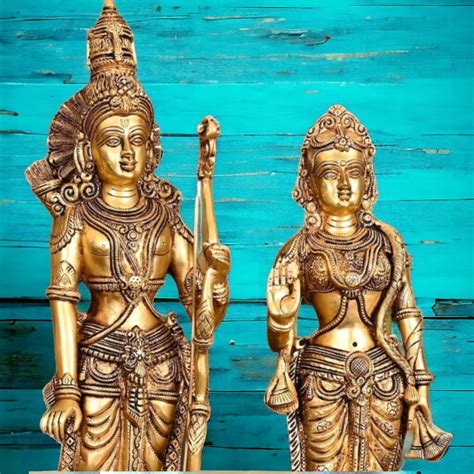 Brass Lord Rama Sita Lakshman Hanuman Darbar Statue Idol