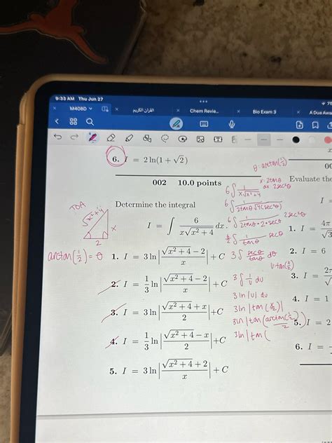 [College Calc 2] Integral Trig Substitution Question : r/HomeworkHelp