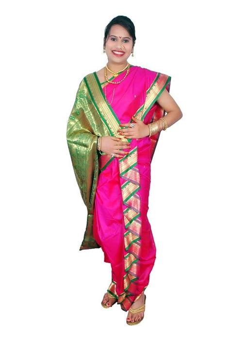 Nauvari Saree Women's Mastani Peshwai Style Semi Silk Nauvari Saree ...