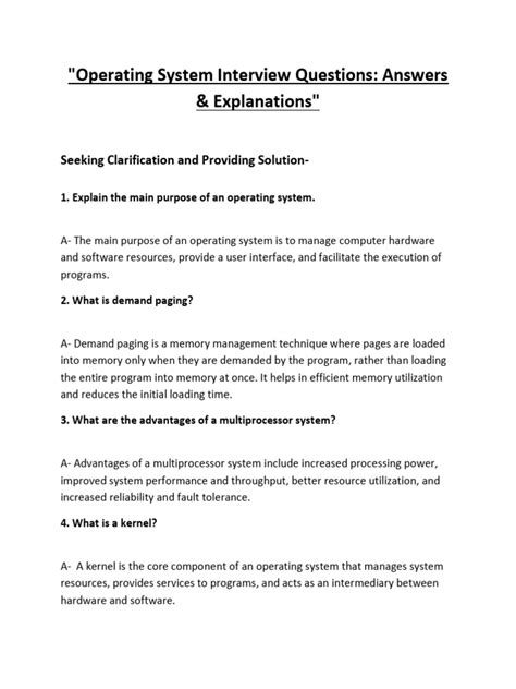 Image result for Operating System Interview Questions