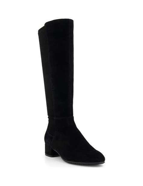Wide Fit Suede Block Heel Knee High Boots | Dune London | M&S