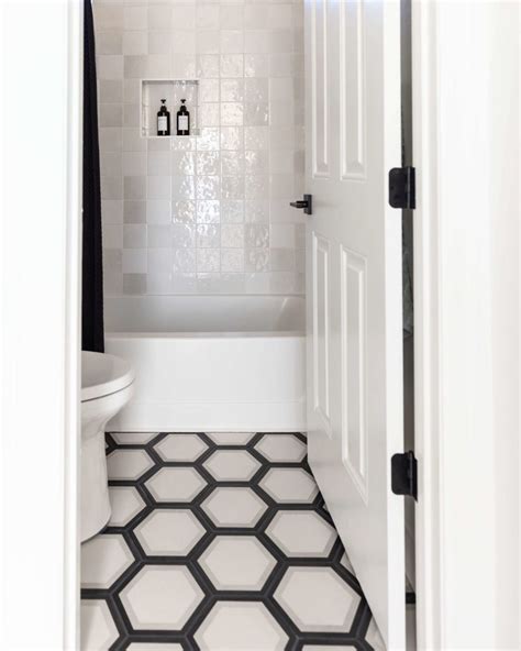 Black and White Hexagon Tile Bathroom Inspiration